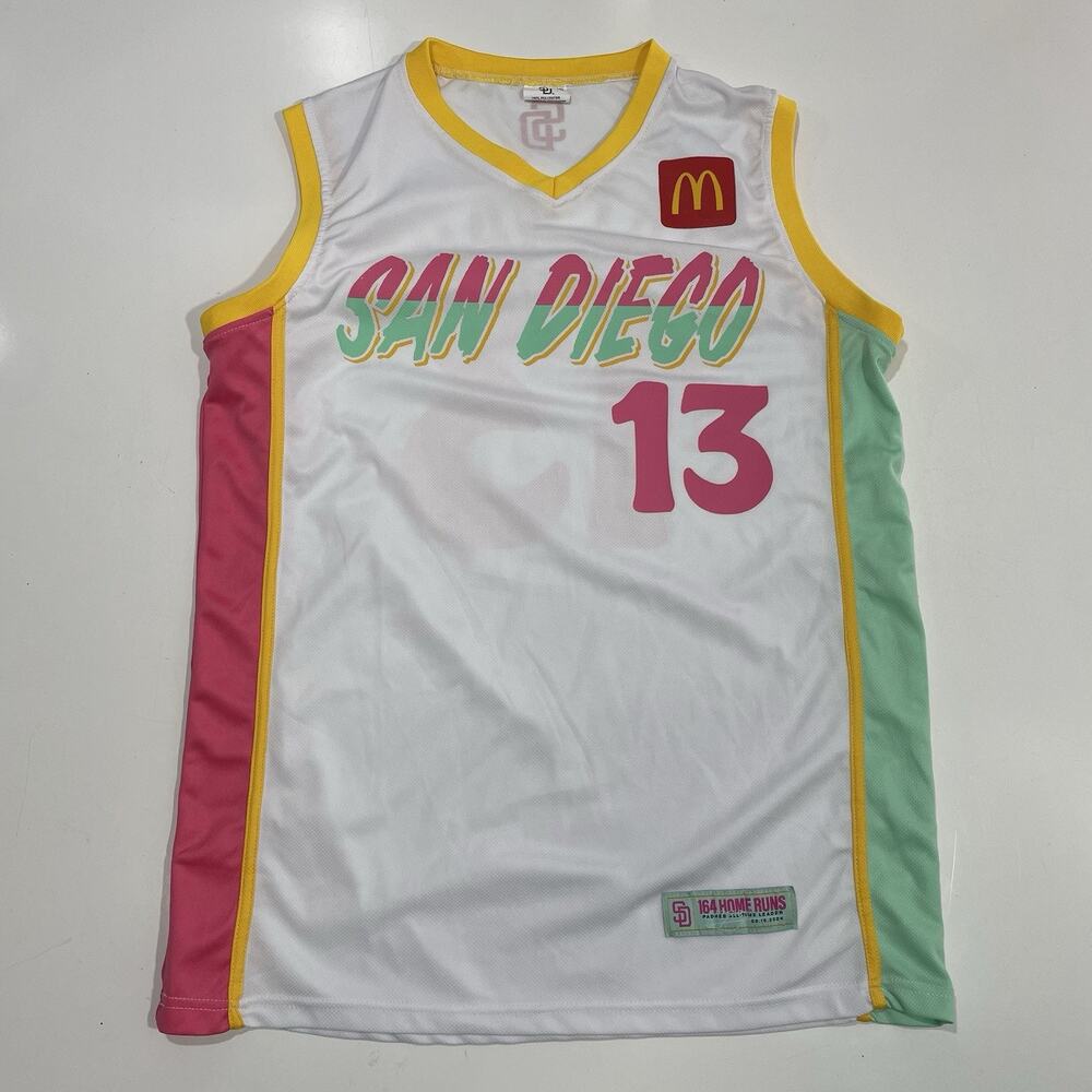 San Diego Padres Manny Machado #13 City Connect Basketball Jersey Medium SGA
